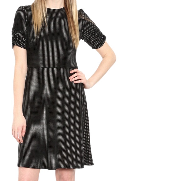 MICHAEL Michael Kors Dresses & Skirts - NWT Michael Kors (Black & Silver) Metallic Dot Short-Sleeve Dress - Small